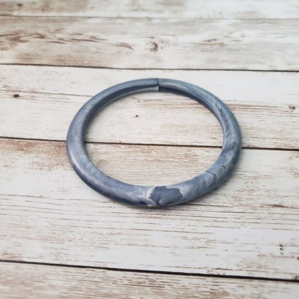Vintage Bracelet / Bangle Dusky Blue with White Marbled Effect